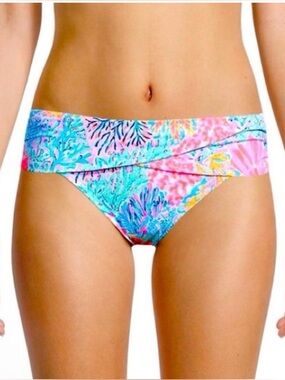 NEW LILLY PULITZER LAGOON SARONG HIPSTER BOTTOM lMULTI SPLASHDANCE Sz: 4